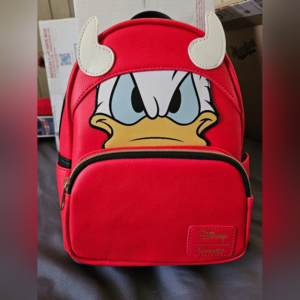 Disney Red Donald Duck Loungefly Mini  Backpack